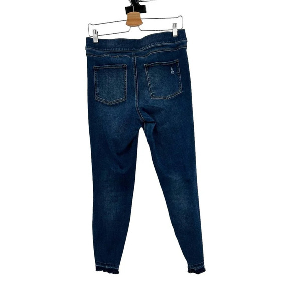 Spanx Distressed Ankle Skinny Jeans Medium Wash Blue Size‎ Large - Picture 6 of 9